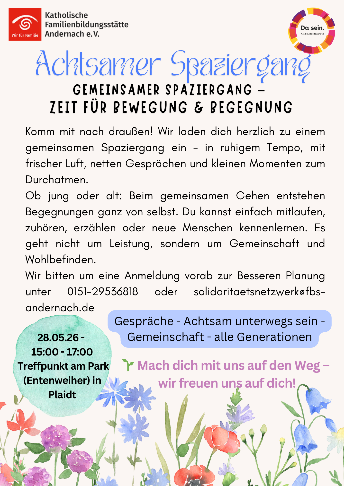 Achtsamer Spaziergang Mai