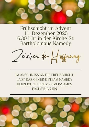 Plakat Frühschicht Namedy