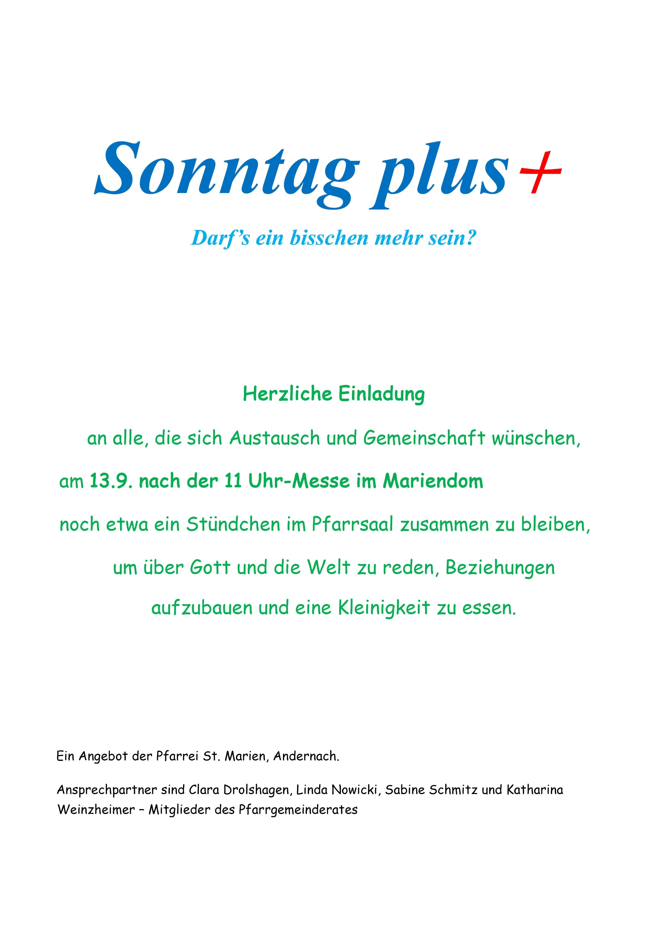 Sonntag plus+