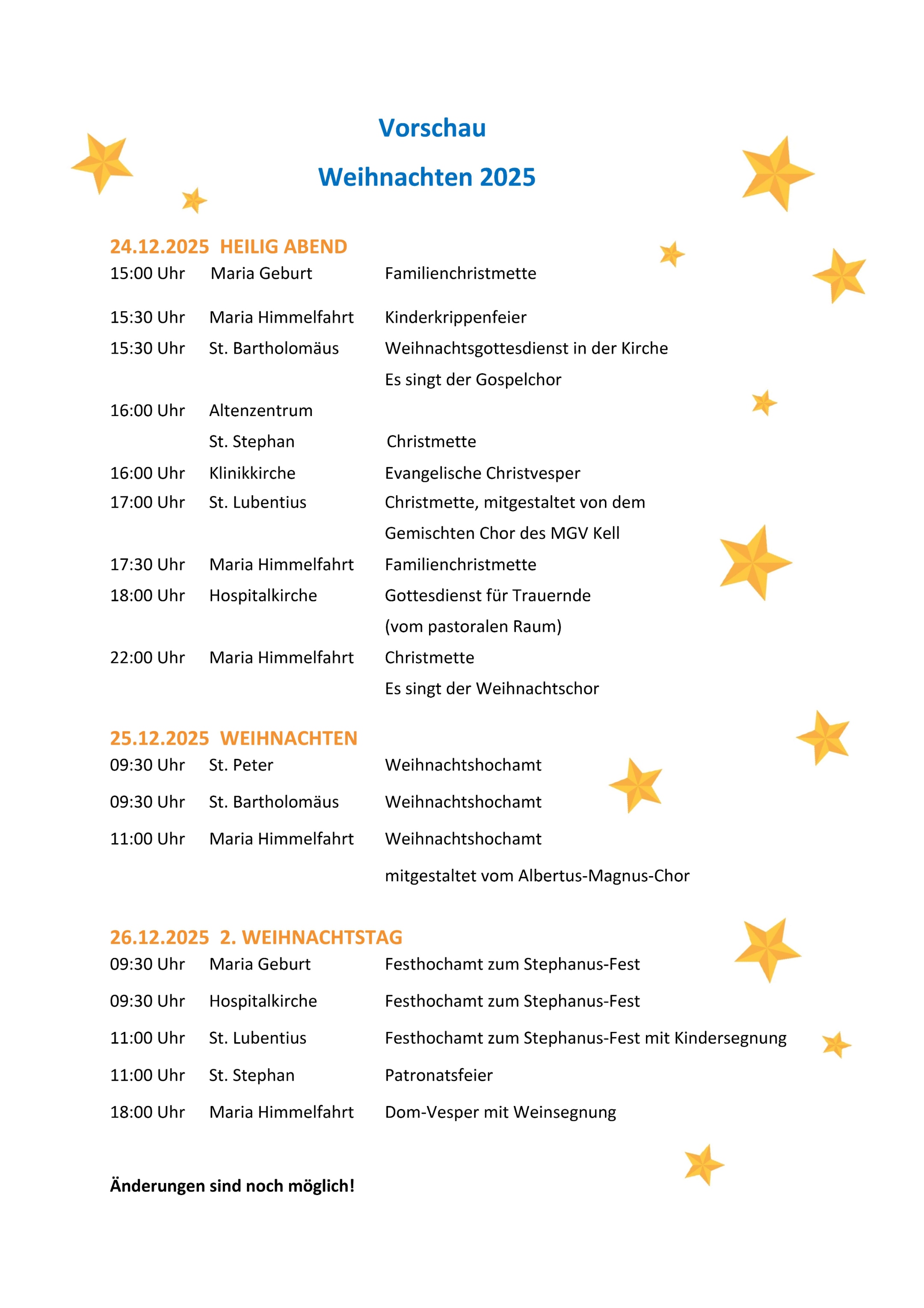 Vorschau Weihnachten 2025